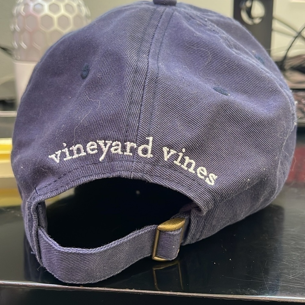 Vineyard Vines Pink Navy Whale Baseball Hat - Picture 3 of 8